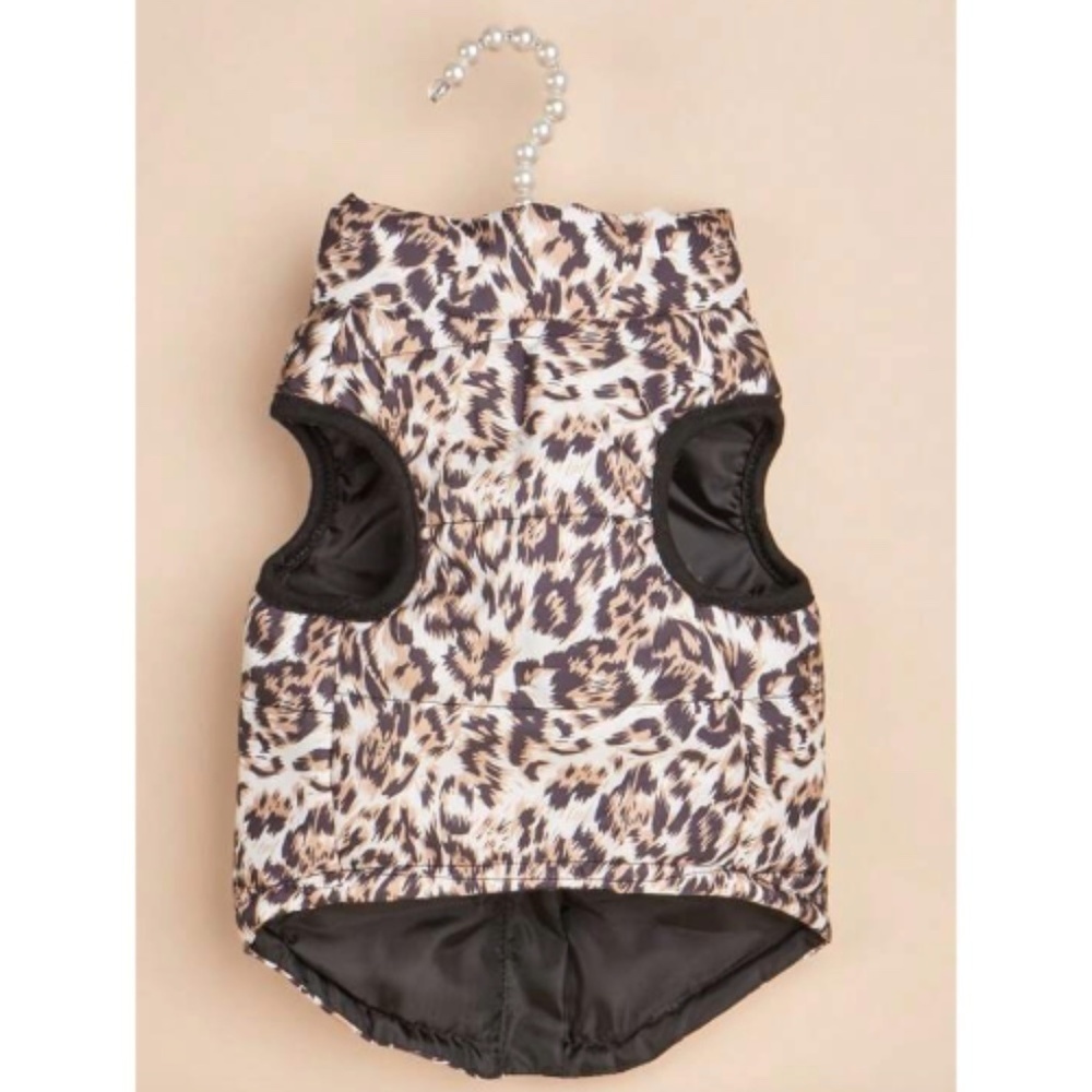 XL Pet Clothes Leopard Print Down Jacket, Warm And Comfortable